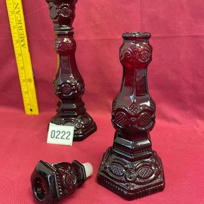 Ruby red candlesticks