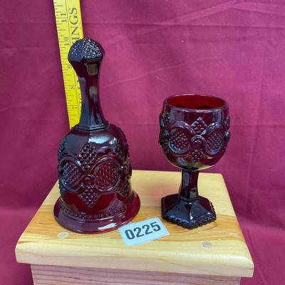 Ruby red bell and water/wine goblet