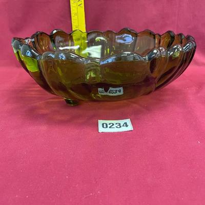 Vintage large,green footed bowl