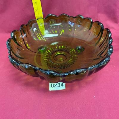 Vintage large,green footed bowl