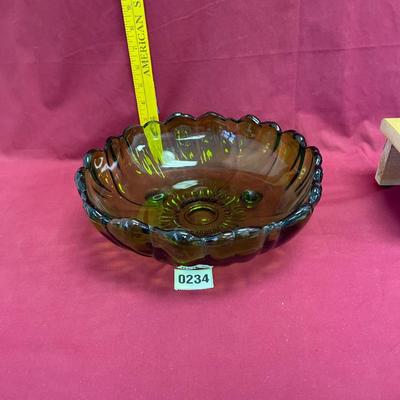 Vintage large,green footed bowl