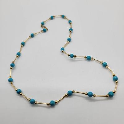 LOT8: 14K Yellow Gold & Turquoise 18