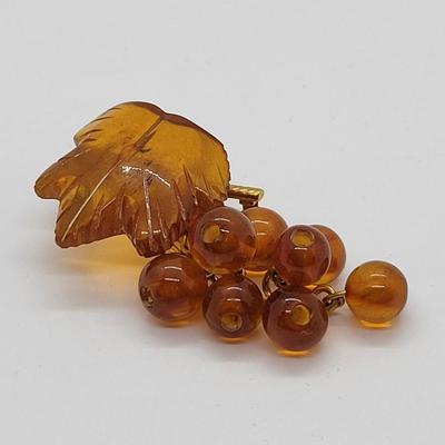 LOT9: Two Hallmarked Amber Brooches