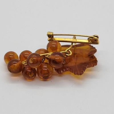 LOT9: Two Hallmarked Amber Brooches