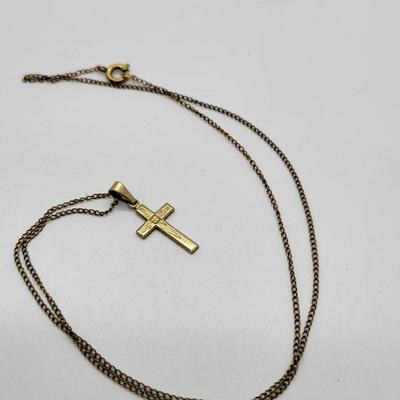 LOT13: Three 1/20 12k Gold filled Necklaces and and an extra Cross