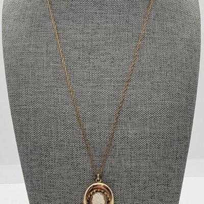 LOT16:  Vintage 1/20th 12K gold filled Chain and Cameo Locket
