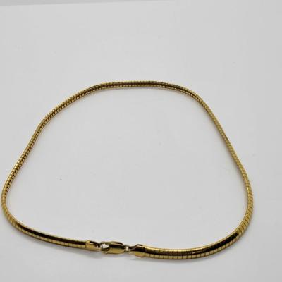 LOT25: 925 Italy Milor Gold Vermeil Domed Omega Chain 17