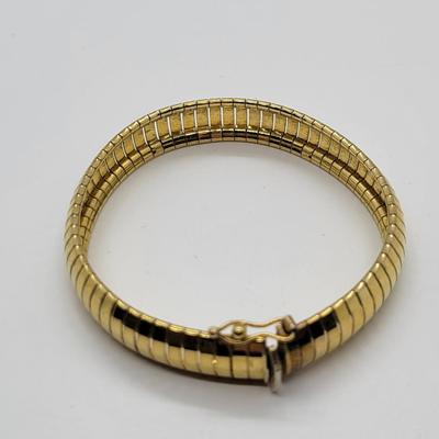 LOT26: 925 Italy Milor Gold Vermeil Omega Chain Bracelet 1/2