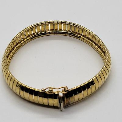 LOT26: 925 Italy Milor Gold Vermeil Omega Chain Bracelet 1/2