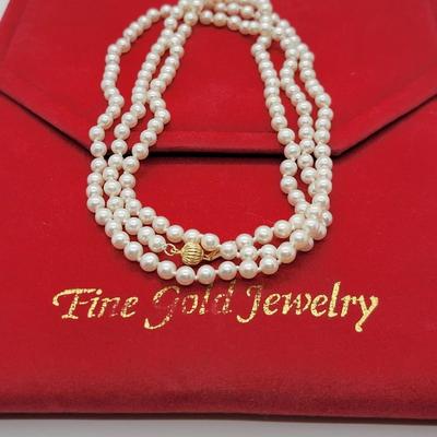 LOT43: 14K Gold Clasp Pearl 37.5