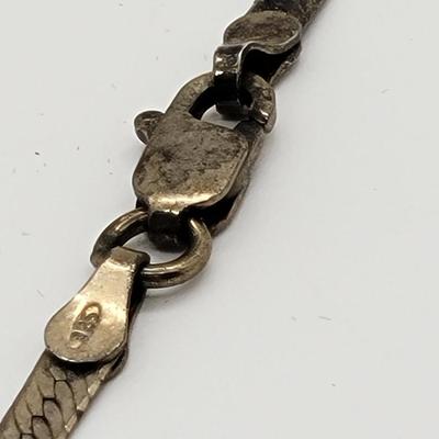 LOT70: Vintage Sterling Silver 925 Herringbone Chain & Bracelet