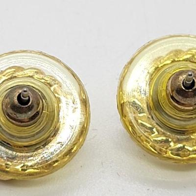 LOT96: Two Pairs of Goldtone Pierced Earrings
