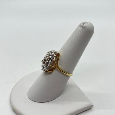 LOT 103: 10K Gold - Acid Tested- Diamond Chip Size 8 Ring - 3.17 gtw