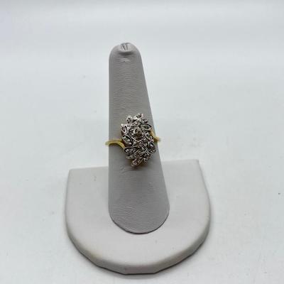 LOT 103: 10K Gold - Acid Tested- Diamond Chip Size 8 Ring - 3.17 gtw