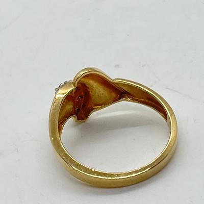 LOT 114: 10K Gold  Diamond Chip Size 8 Ring - 2.55g