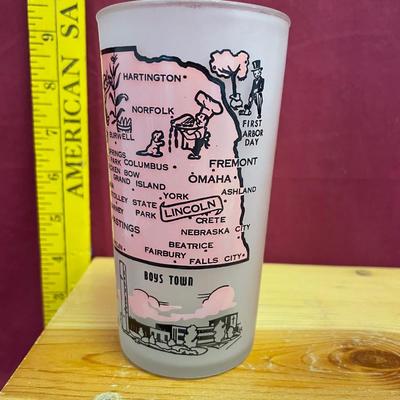 Nebraska-Hazel Atlas  souvenir frosted state map