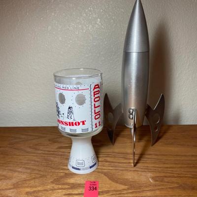 Apollo 11 Moonshot Glass & Rocket