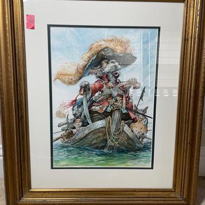 Framed art -  Animal pirates sailing away