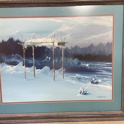 Framed art - Native American Kiowa buriel scene