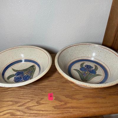 2 Pottery serving bowls