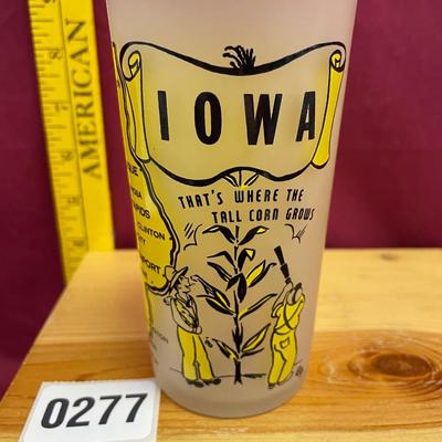Iowa-Hazel Atlas souvenir frosted state map
