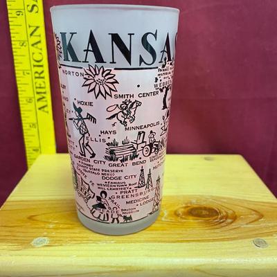 Kansas-Hazel Atlas souvenir frosted state map