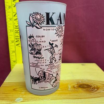 Kansas-Hazel Atlas souvenir frosted state map