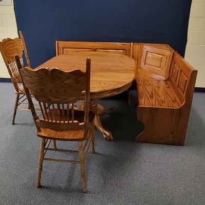 Corner booth style dining set
