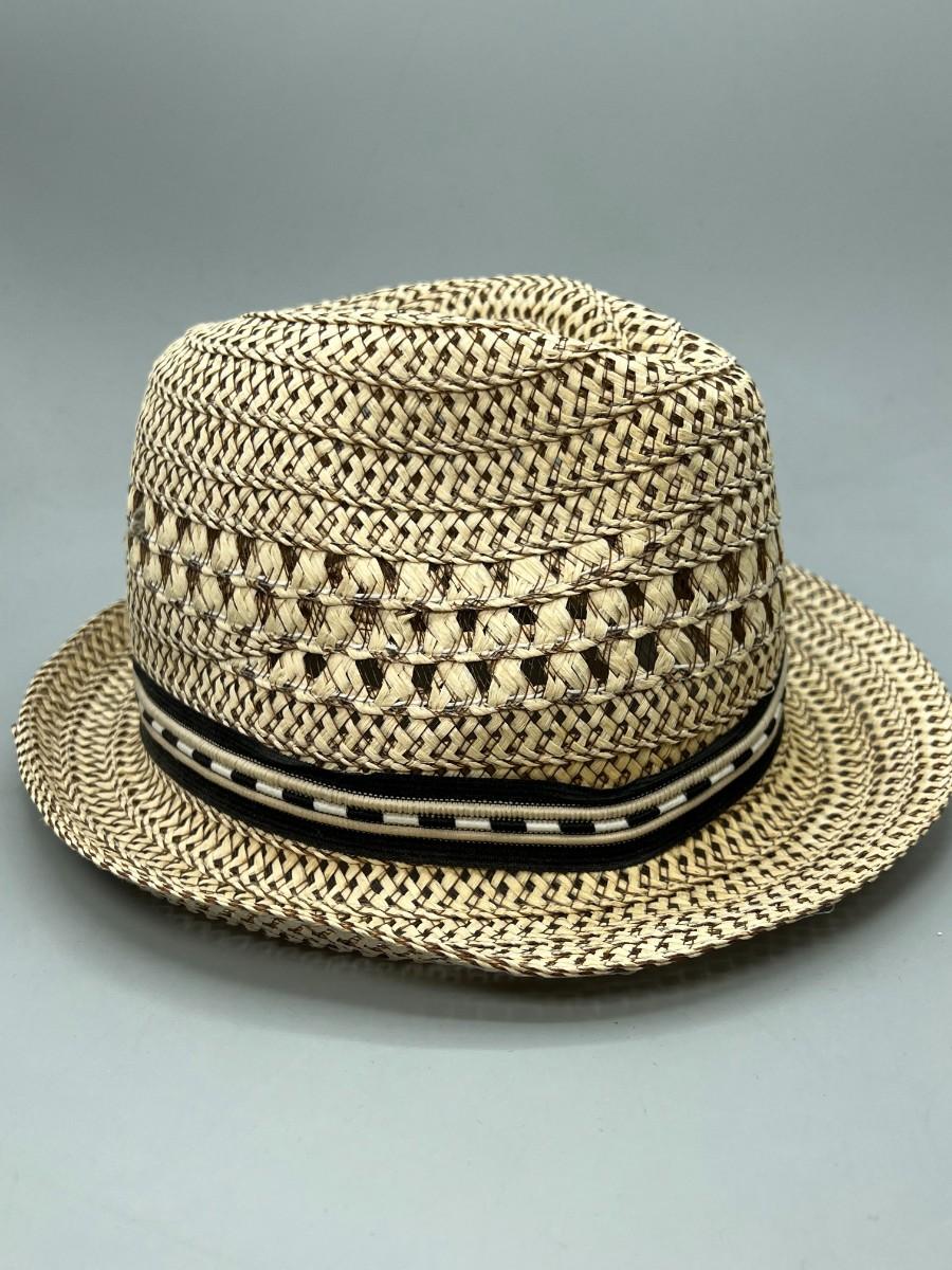 Vintage Woven Straw Fedora Hat | EstateSales.org