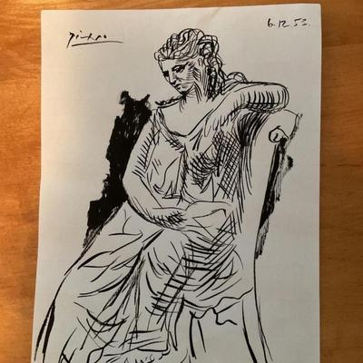 Pablo Picasso Original Drawing, Signed NOT A PRINT