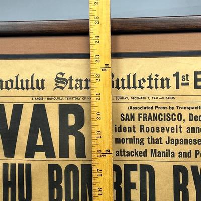 Vintage Honolulu Star Bulletin Oahu Bombed by Japanese Planes Front Page Newspaper Article