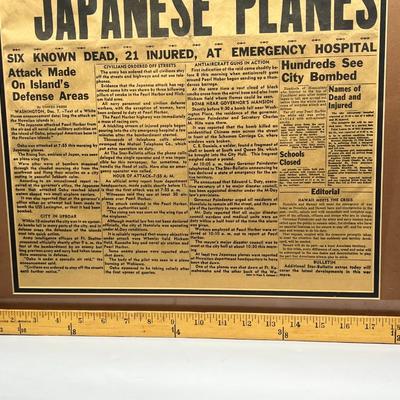 Vintage Honolulu Star Bulletin Oahu Bombed by Japanese Planes Front Page Newspaper Article