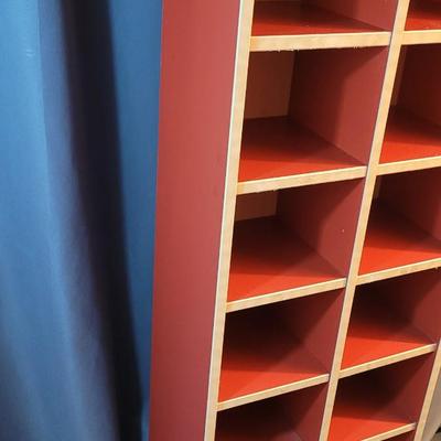 Lot 12: Red Cubby Shelf #2