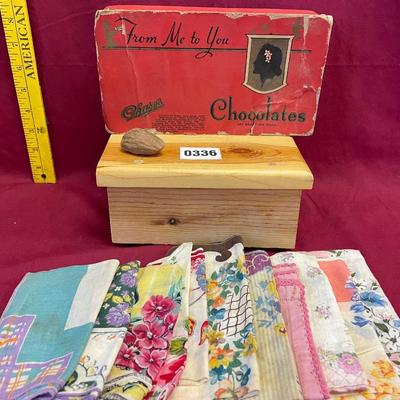 Hankies in a collectible chocolate box