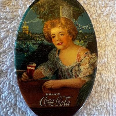 COCA COLA COKE POCKET CELLULOID ADVERTISING MIRROR J.B CARROLL ORIGINAL
