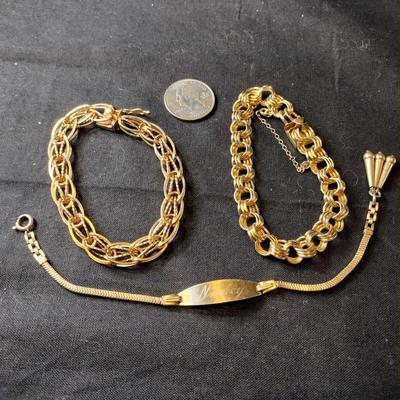 Trio of Gold-Filled Bracelets