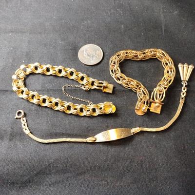 Trio of Gold-Filled Bracelets