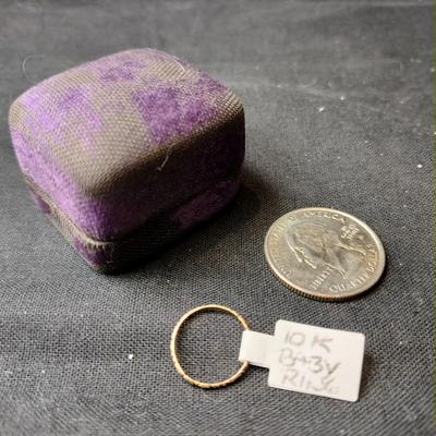 10K Gold Baby Ring in Antique Box