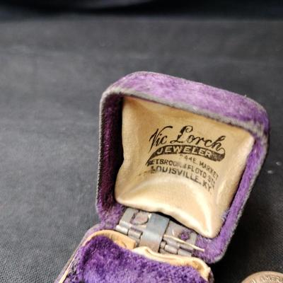 10K Gold Baby Ring in Antique Box