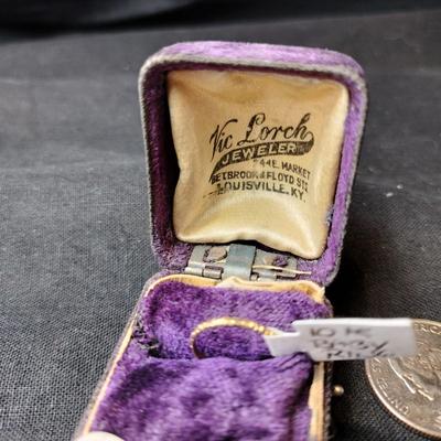 10K Gold Baby Ring in Antique Box