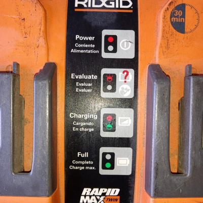2 RIDGID RAPID MAX TWIN BATTERY CHARGERS
