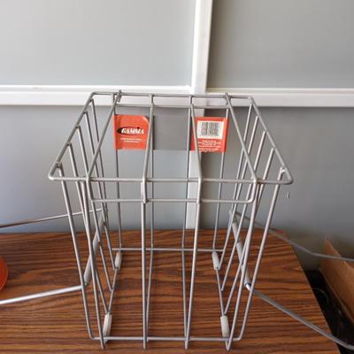 TENNIS BALL WIRE BASKET AND VINTAGE METAL WATER CAN