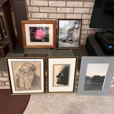 Lot 5 Framed Art - Prints, Originals, Vintage