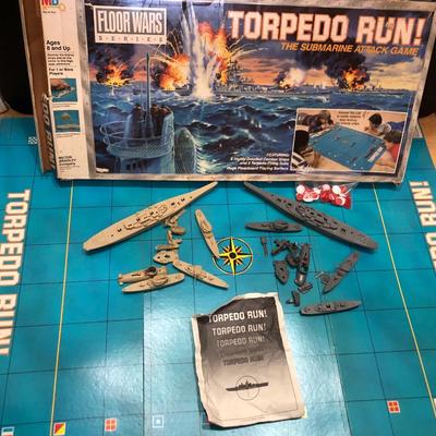 Vintage Torpedo Run Submarine Attack Floor Board Game
