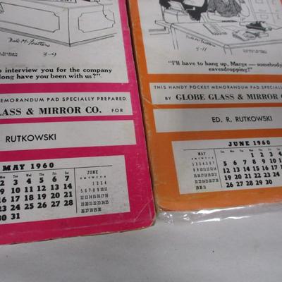 Set of Five 'Strictly Business' Cartoon 1960's Advertising Calendars