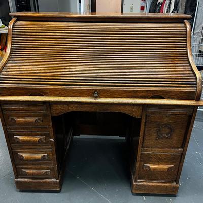 Antique OAK ROLL TOP Desk 