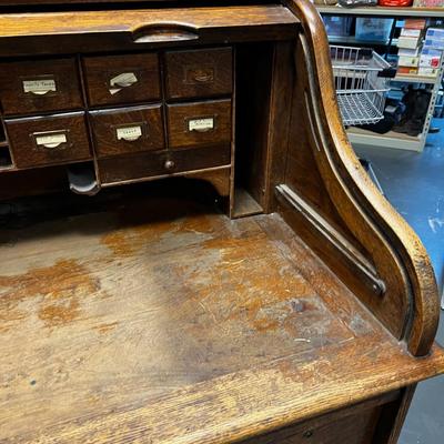 Antique OAK ROLL TOP Desk 