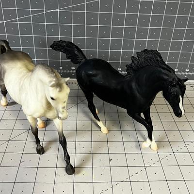 2 Breyer Horses - Black & Gray 
