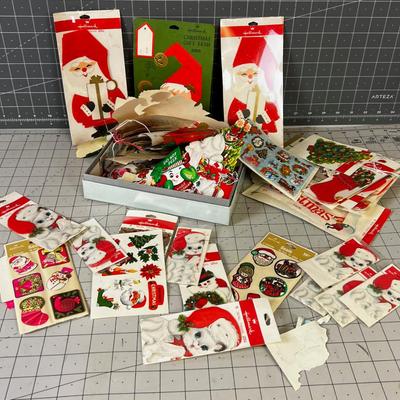 Vintage Gift Labels and Holiday Decoration Labels and Stickers etc. 