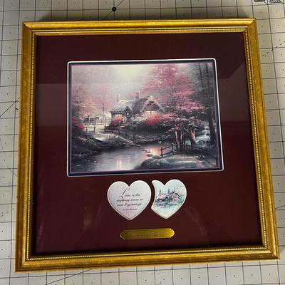 Framed Thomas Kinkade " Stepping Stone Cottage" 